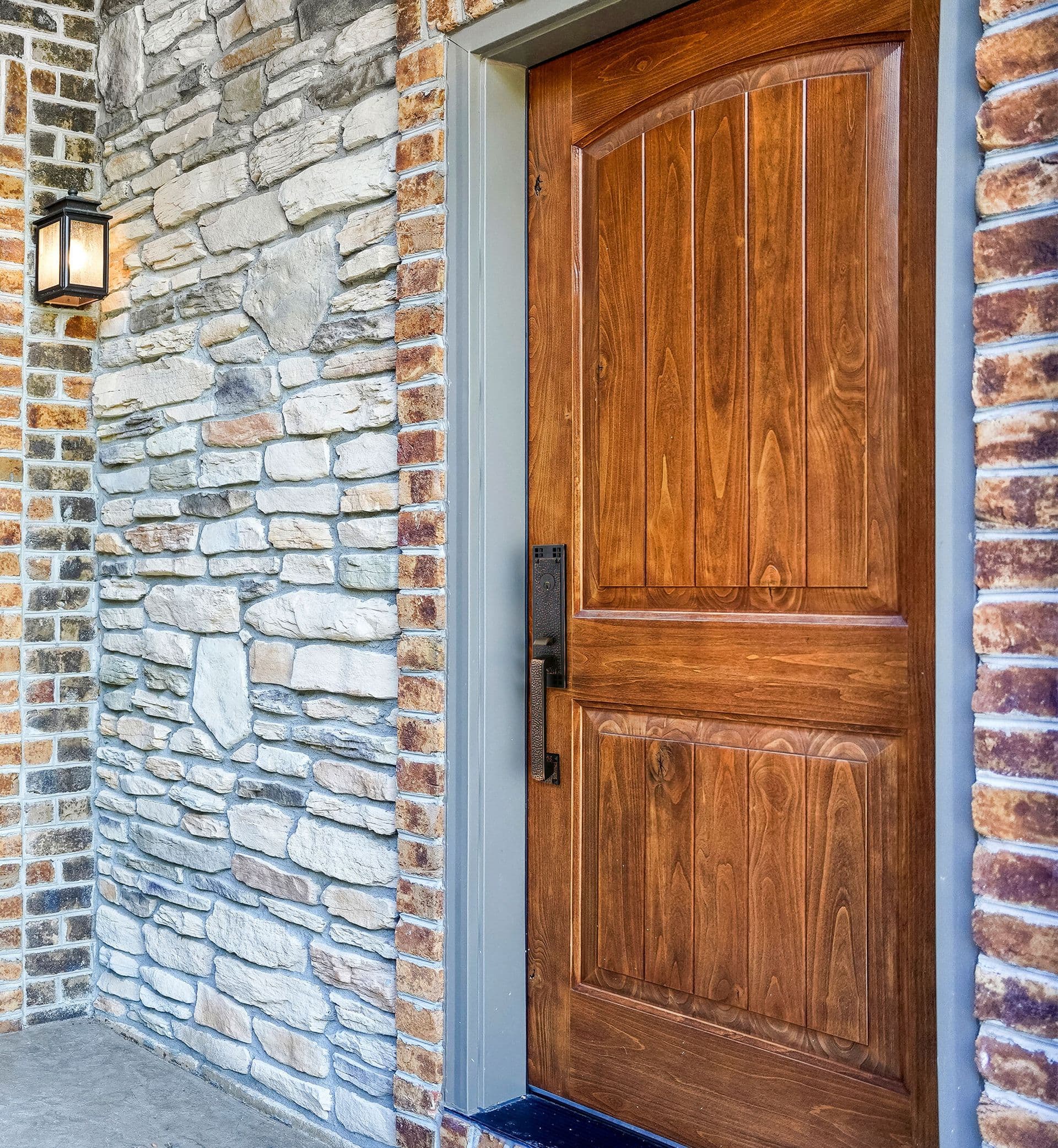 Wood front entry door