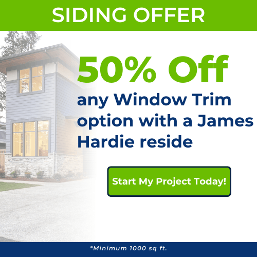 Siding Offer: 50% Off Window Trim option with a James Hardie reside